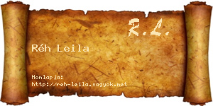 Réh Leila névjegykártya
